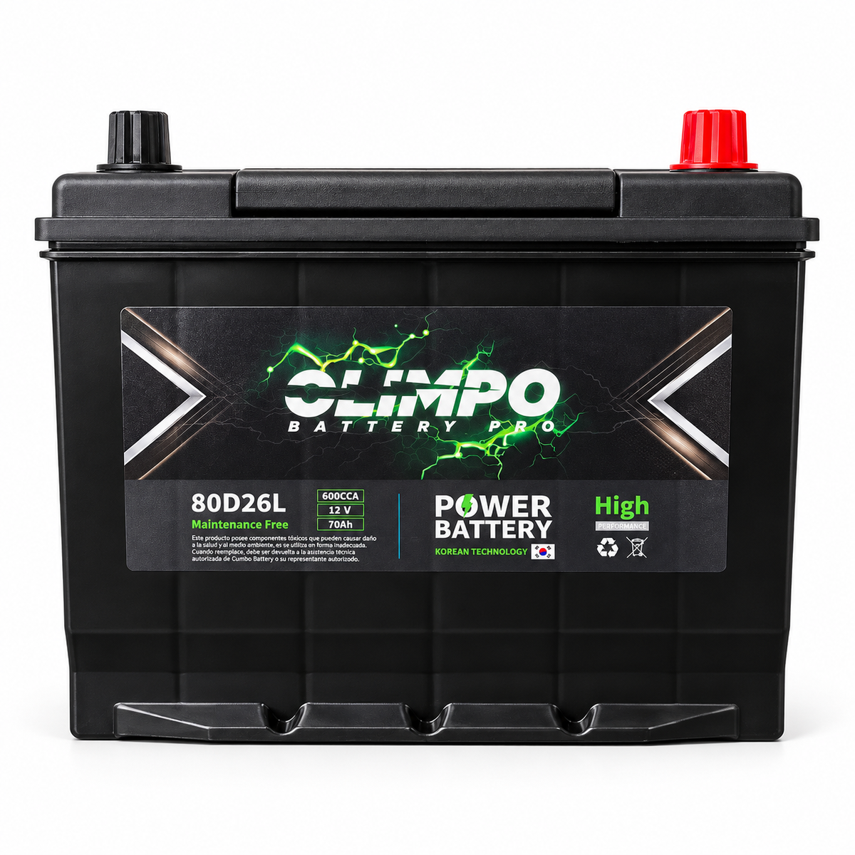 BATERIA 70AH OLIMPO 80D26L NX110-5L CCA 600 (- +)