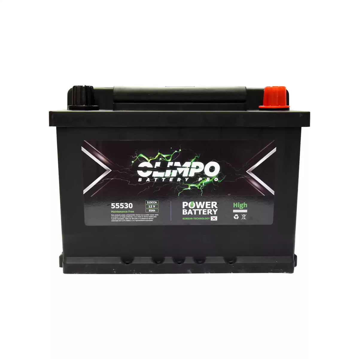BATERIA 55AH OLIMPO 55530 CCA 315 (- +)