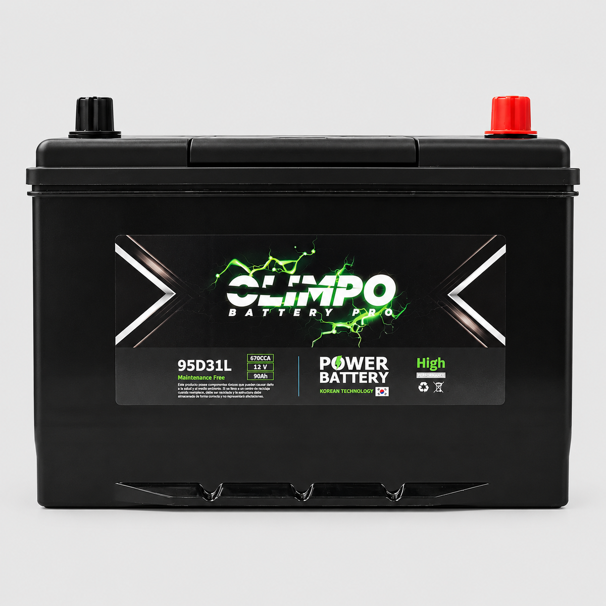 BATERIA 90AH OLIMPO 95D31L CCA 670 (- +)
