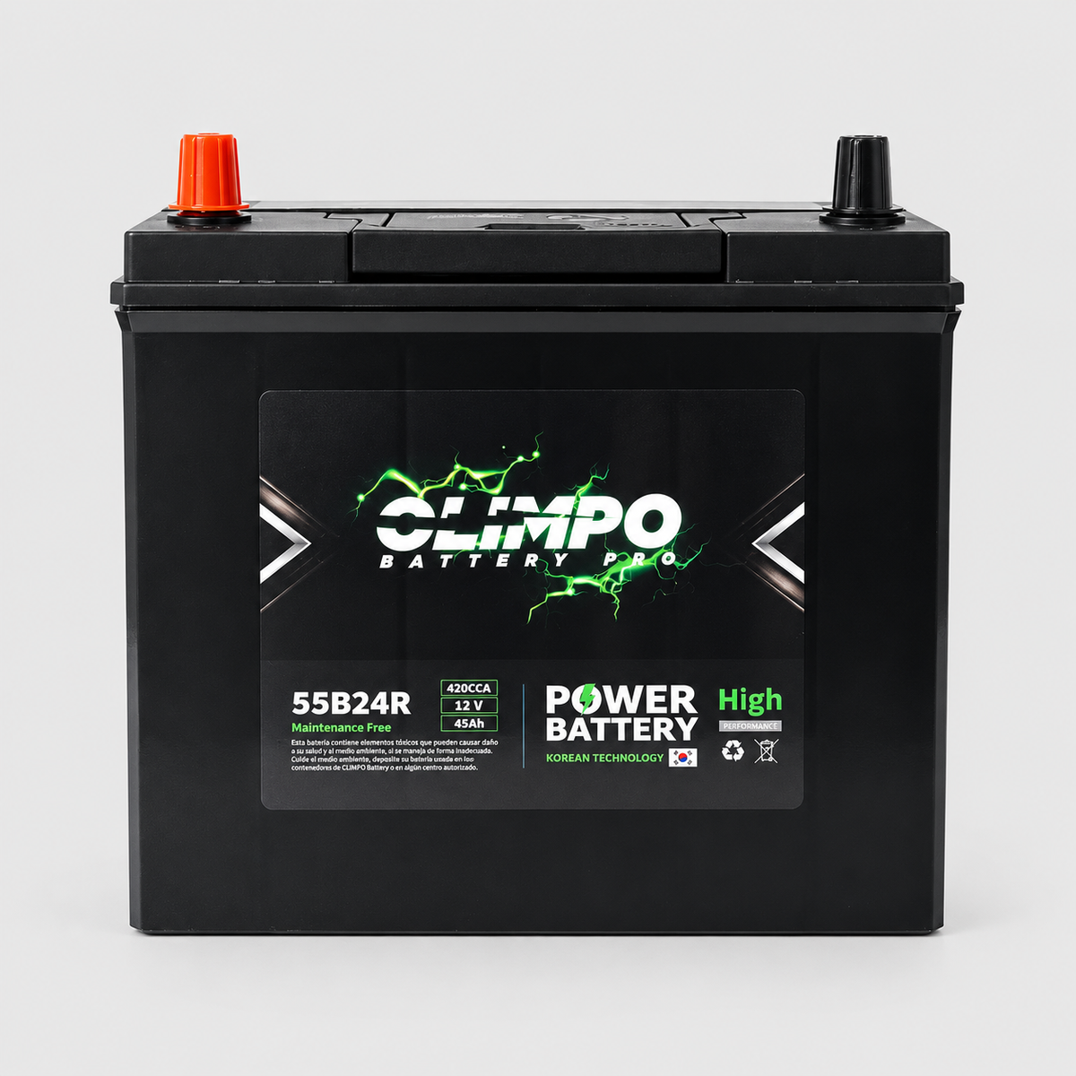 BATERIA 45AH OLIMPO 55B24R CCA 420 (+ -) DELGADO