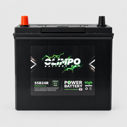 BATERIA 45AH OLIMPO 55B24R CCA 420 (+ -) DELGADO