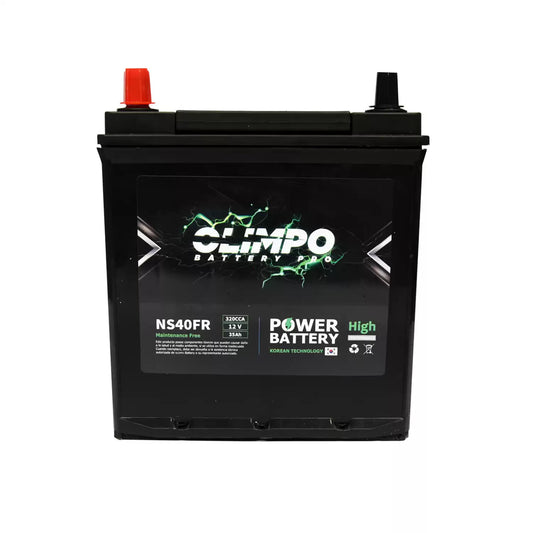 BATERIA 35AH OLIMPO NS40FR CCA 320 (+ -) CON PESTAÑA